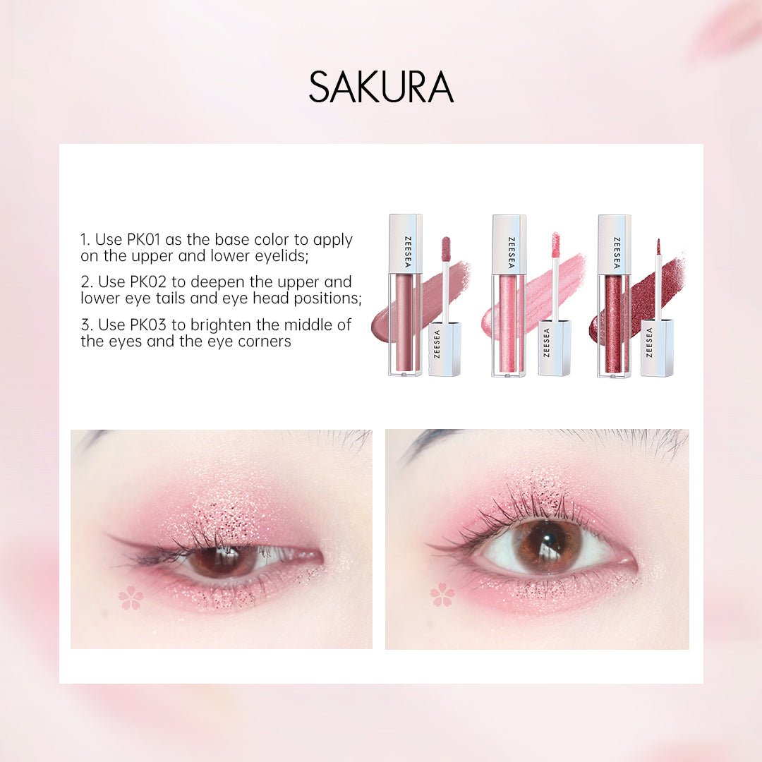 Pink Tones 3-color Liquid Eyeshadow Set - ZS-set490